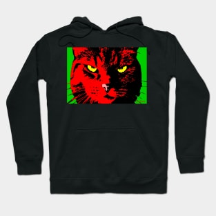 ANGRY CAT POP ART - RED GREEN YELLOW BLACK Hoodie